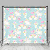 Aperturee - Aperturee Rainbow Cloud Unicorn Birthday Cake Smash Backdrop